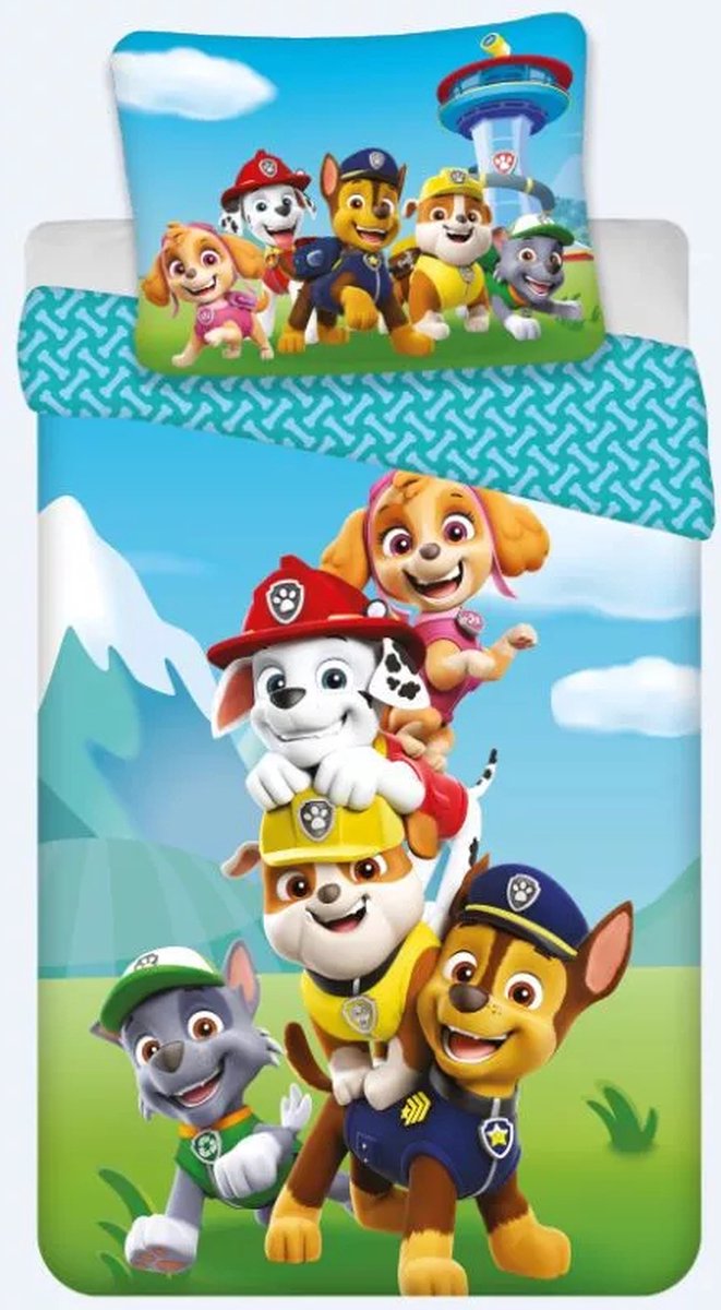 Paw Patrol dekbedovertrek Mountains 140 x 200 cm - 70 x 90 cm Katoen