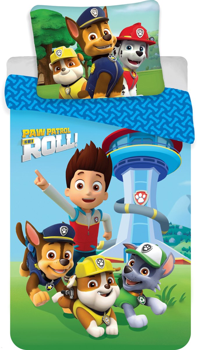 Paw Patrol dekbedovertrek Patrol is on a Roll! - 140 x 200 cm - 60 x 63 cm