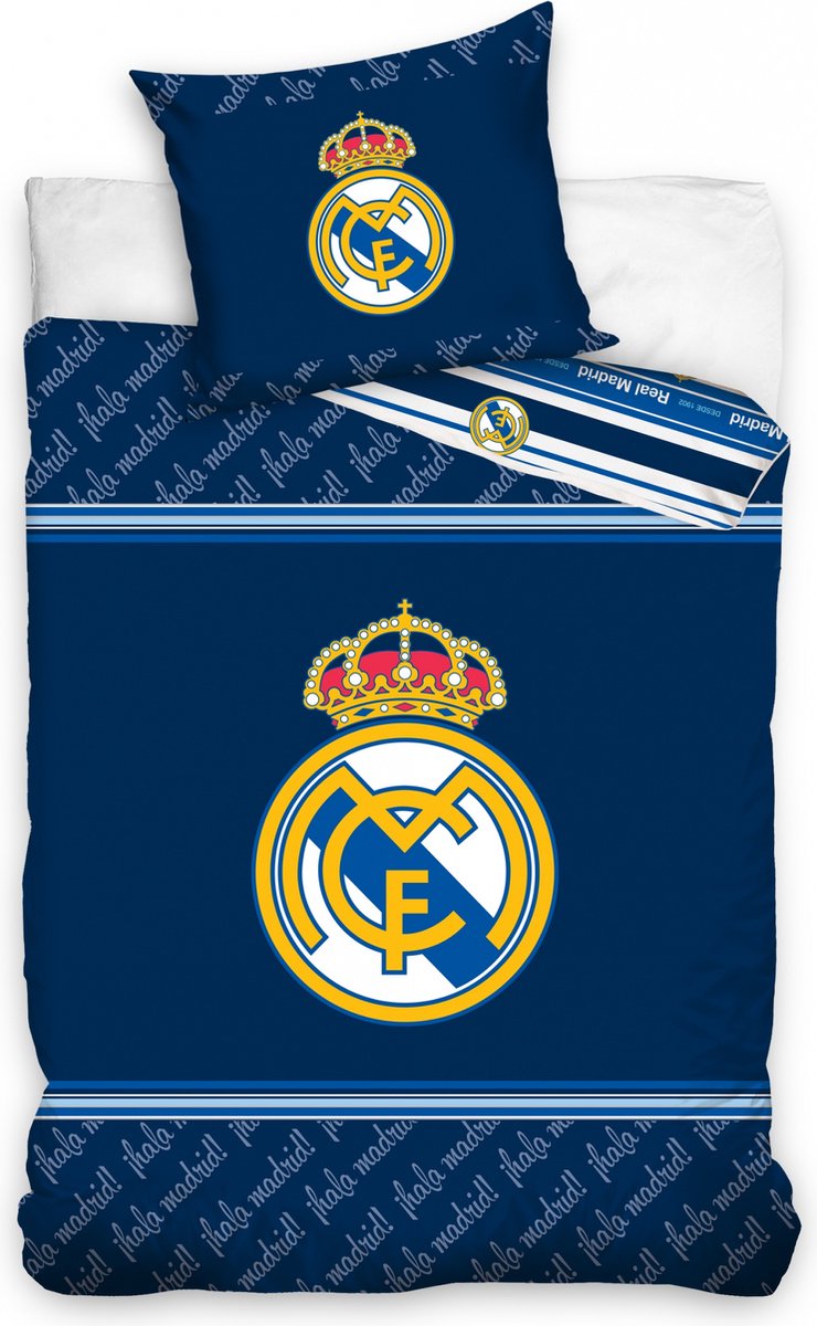 Voetbal Real Madrid Dekbedovertrek - Eenpersoons - 140 x 200 cm - Blauw