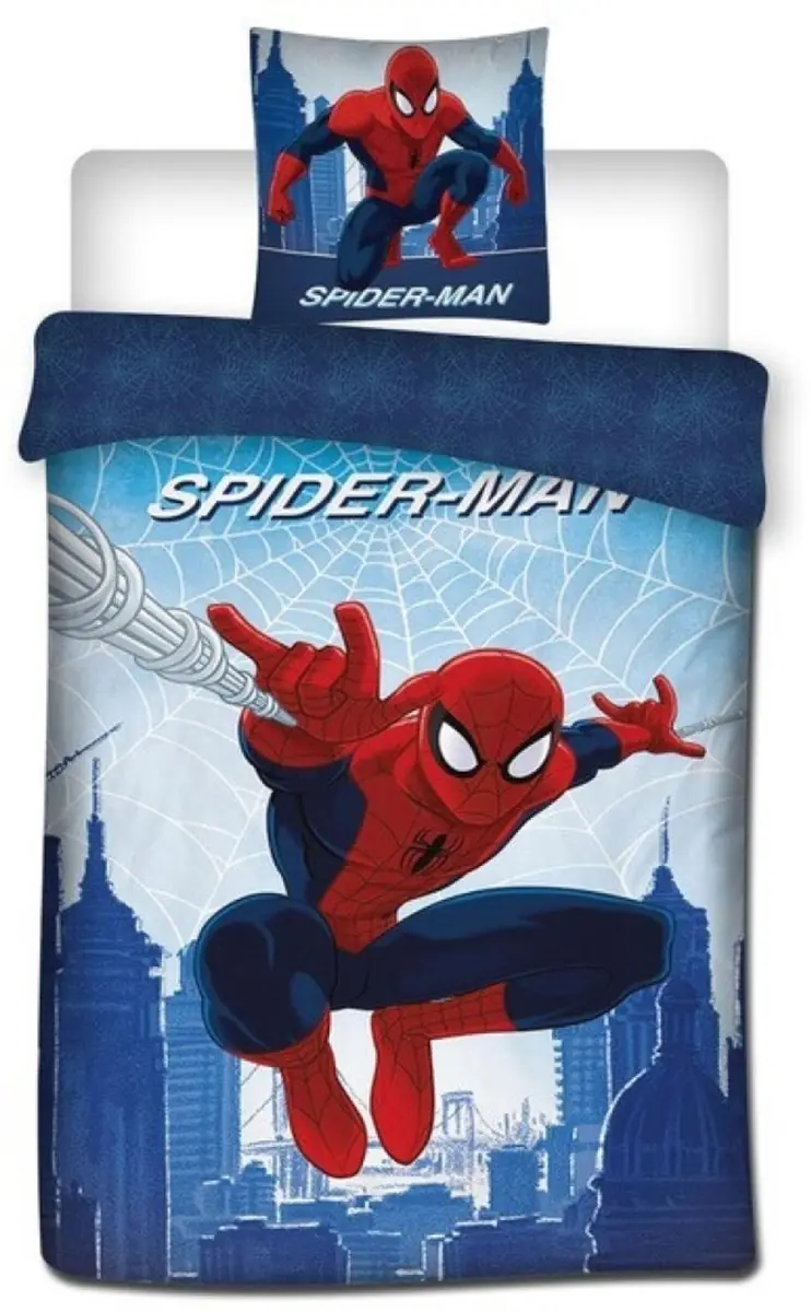 Spiderman Dekbedovertrek blauw 140 x 200 cm - 65 x 65 cm