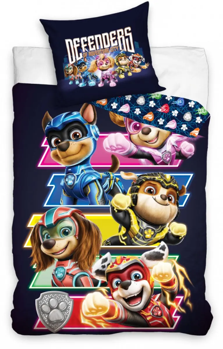 Paw Patrol Defenders dekbedovertrek 140 x 200 cm - 70 x 90 cm Katoen