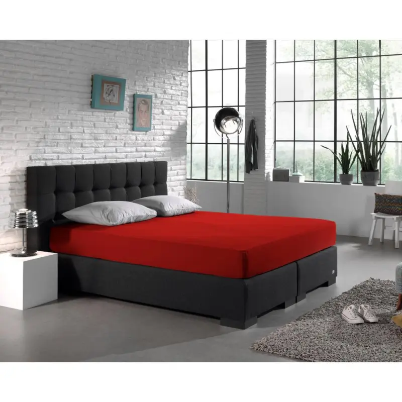 Dubbel Jersey 220 gr. Hoeslaken Rood 140 x 200/220