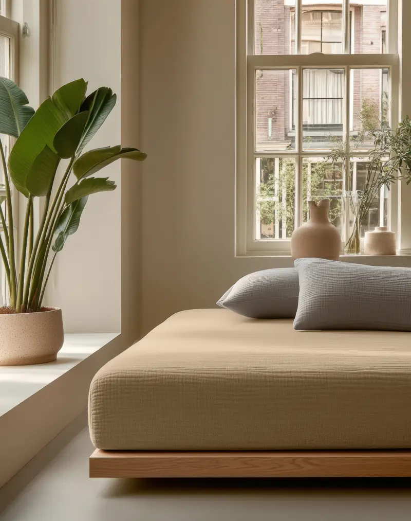 Hoeslaken Mousseline Nude 140 x 200 + 30