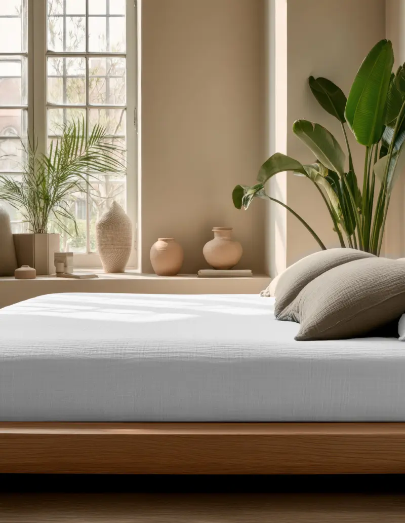 Hoeslaken Mousseline Wit 140 x 200 + 30