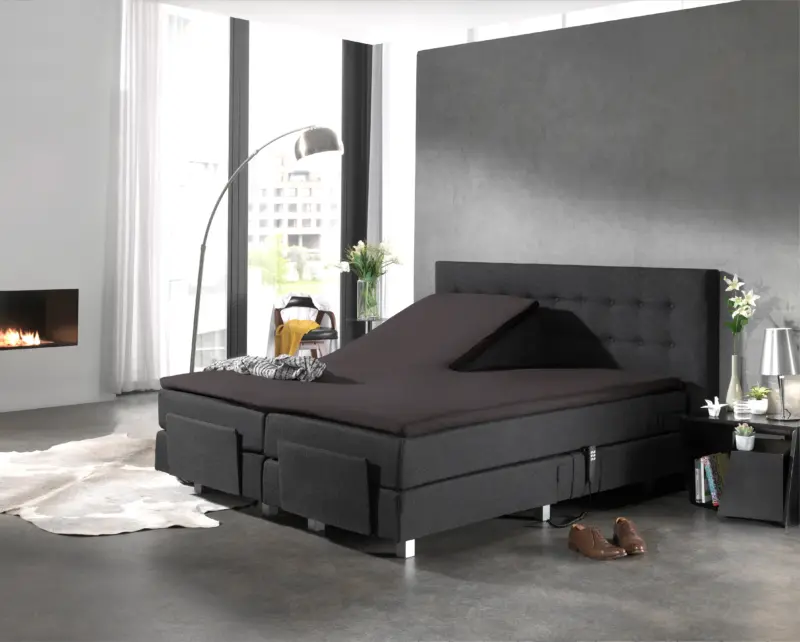 Splittopper Katoen Hoeslaken Antraciet 160 x 200