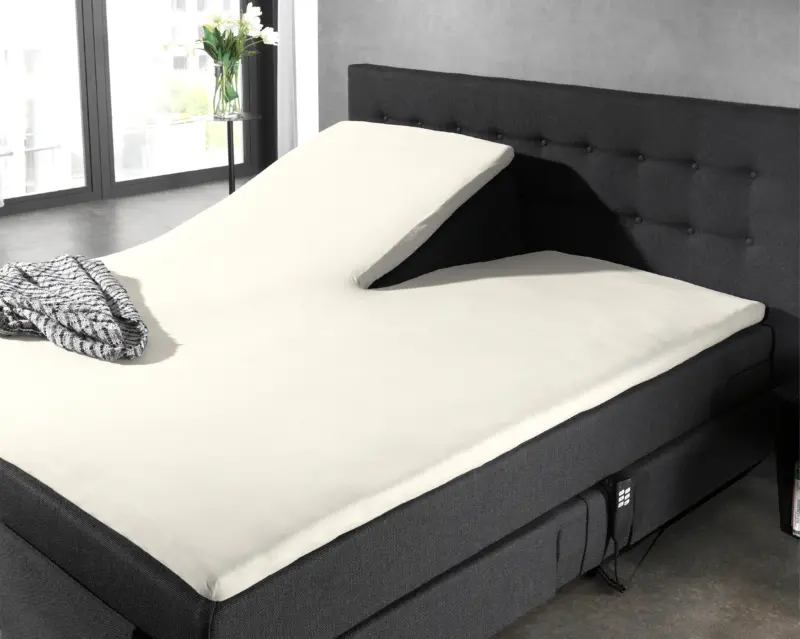 Splittopper Katoen Hoeslaken Creme 160 x 220