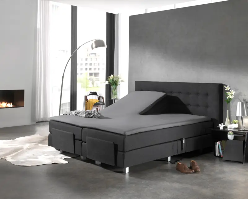 Splittopper Katoen Hoeslaken Grijs 160 x 220