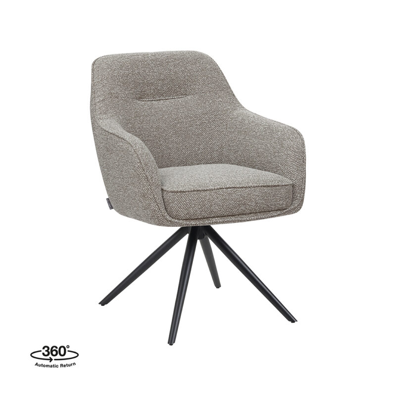 LABEL51 Eetkamerstoel Akira - Mushroom - - Zwart Metalen Frame