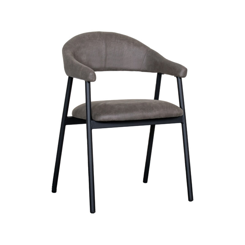 LABEL51 Eetkamerstoel Amaze - Antraciet - - Zwart Metalen Frame Amaze