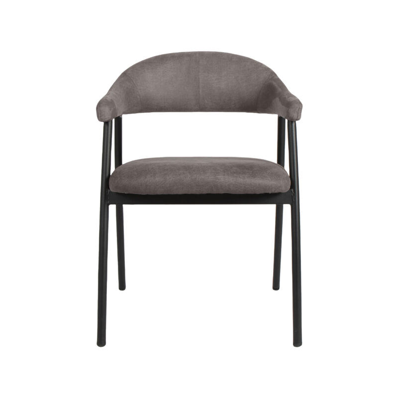 LABEL51 Eetkamerstoel Amaze - Antraciet - - Zwart Metalen Frame