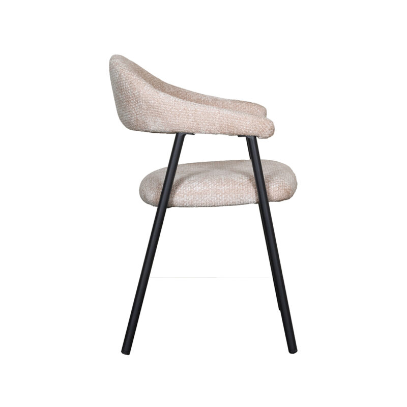 LABEL51 Eetkamerstoel Amaze - Clay - Elite - Zwart Metalen Frame Elite