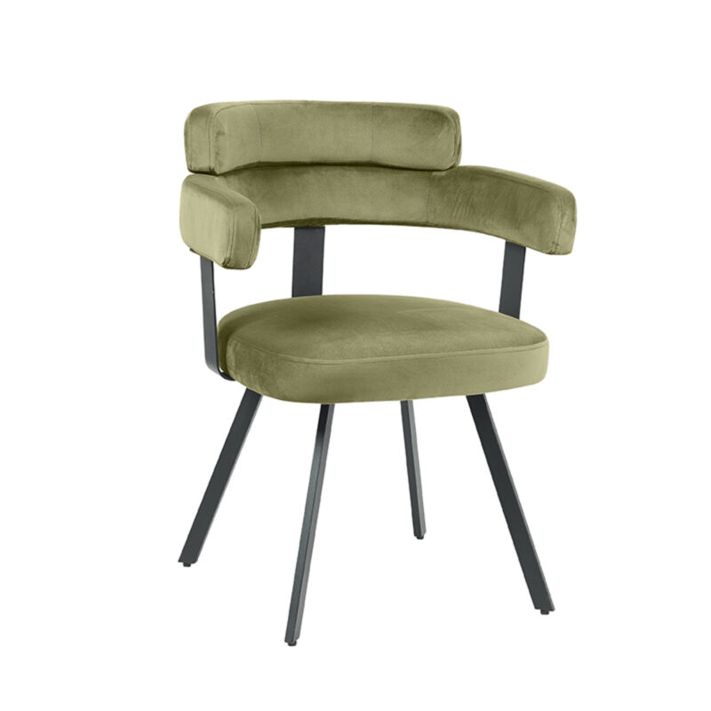 LABEL51 Eetkamerstoel Bardio - Hunter - - Zwart Metalen Frame