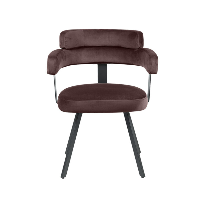 LABEL51 Eetkamerstoel Bardio - Taupe - - Zwart Metalen Frame