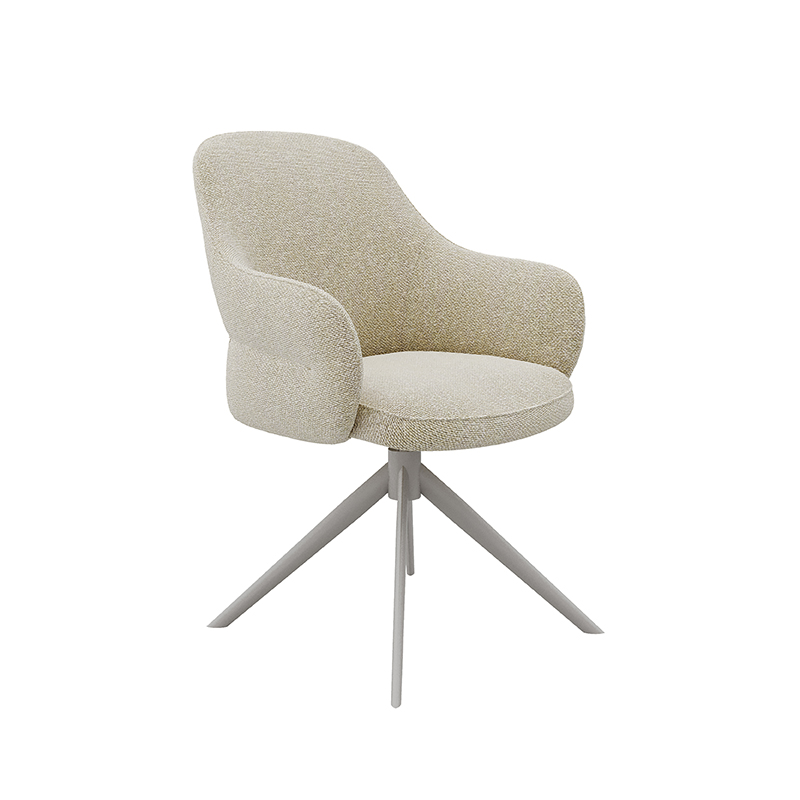 LABEL51 Eetkamerstoel Bern - Naturel - - Taupe Metalen Frame Bern