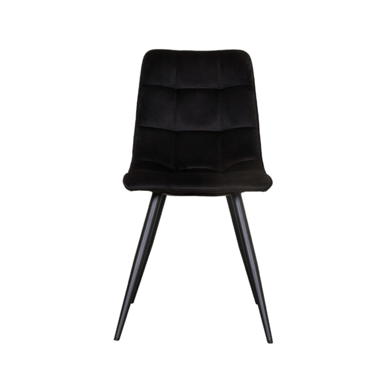 LABEL51 Eetkamerstoel Bistro - Zwart - - Zwart Metalen Frame