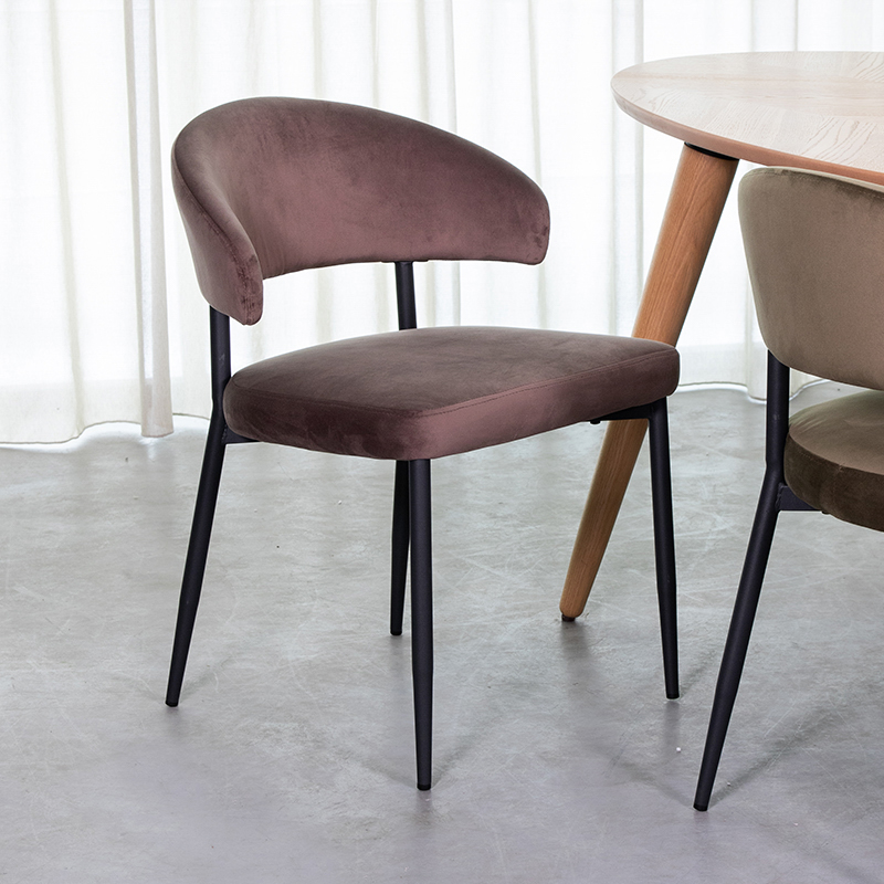 LABEL51 Eetkamerstoel Bliss - Taupe - - Zwart Metalen Frame