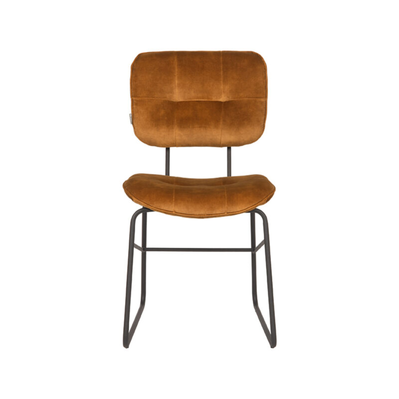 LABEL51 Eetkamerstoel Dez - Oker - - Zwart Metalen Frame Dez