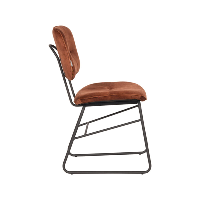 LABEL51 Eetkamerstoel Dez - Rust - - Zwart Metalen Frame Dez