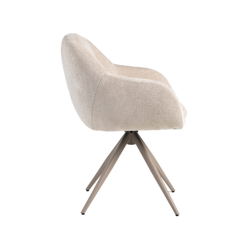 LABEL51 Eetkamerstoel Esma - Naturel - - Taupe Metalen Frame Esma