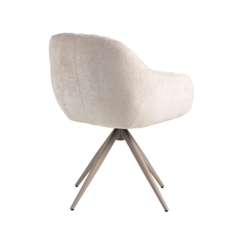 LABEL51 Eetkamerstoel Esma - Naturel - - Taupe Metalen Frame