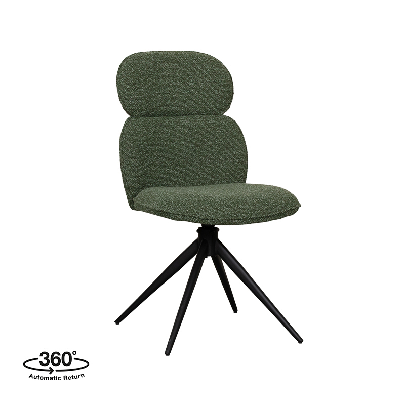 LABEL51 Eetkamerstoel Finn - Forest - - Zwart Metalen Frame Finn