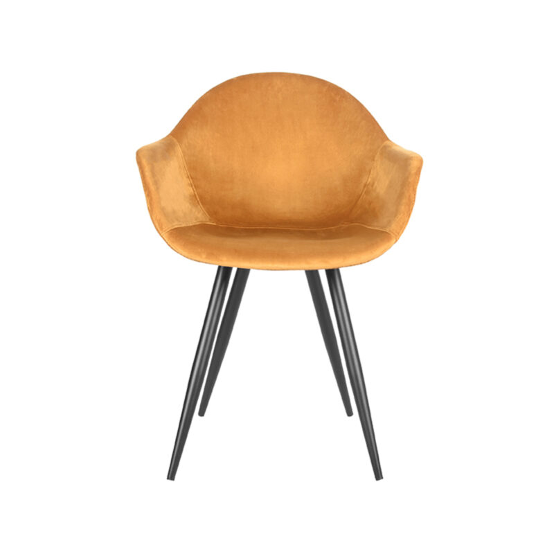 LABEL51 Eetkamerstoel Forli - Oker - - Zwart Metalen Frame Forli