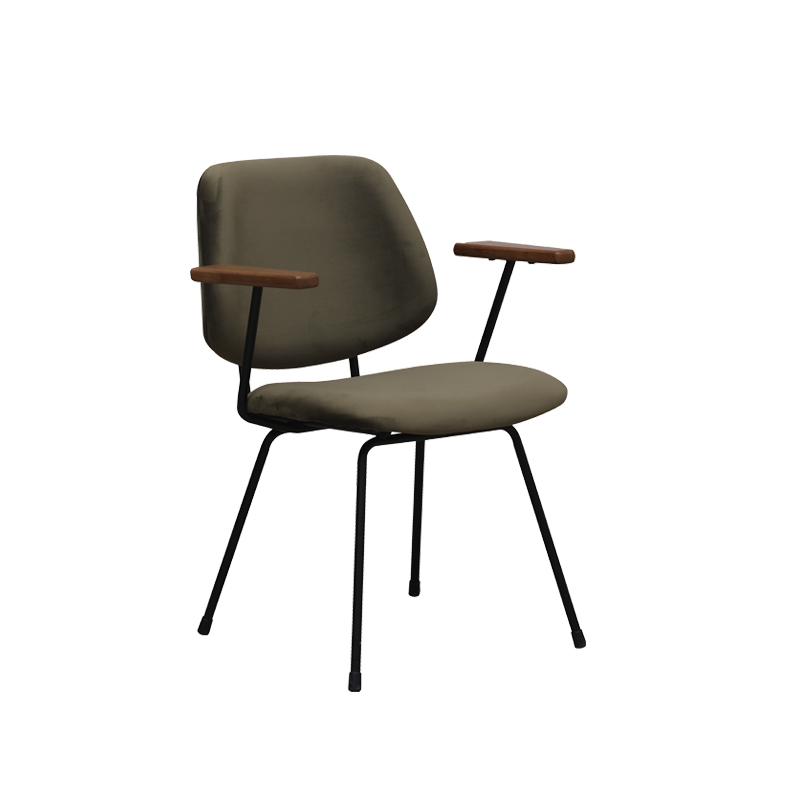 LABEL51 Eetkamerstoel Gastron - Hunter - - Zwart Metalen Frame Gastron