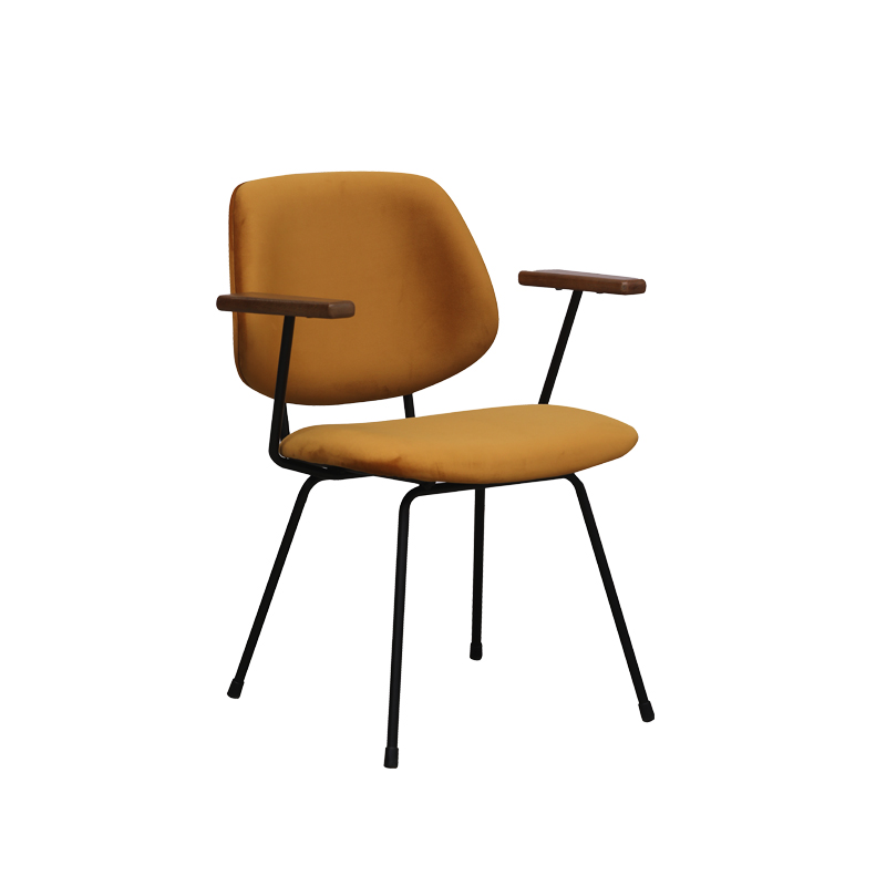 LABEL51 Eetkamerstoel Gastron - Oker - - Zwart Metalen Frame Gastron