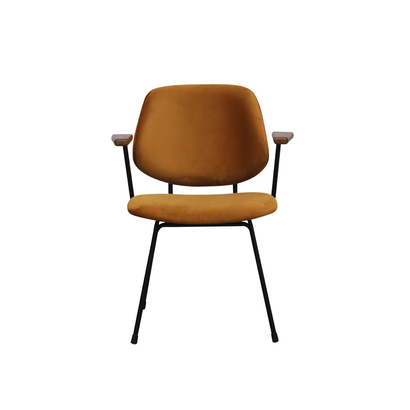 LABEL51 Eetkamerstoel Gastron - Oker - - Zwart Metalen Frame