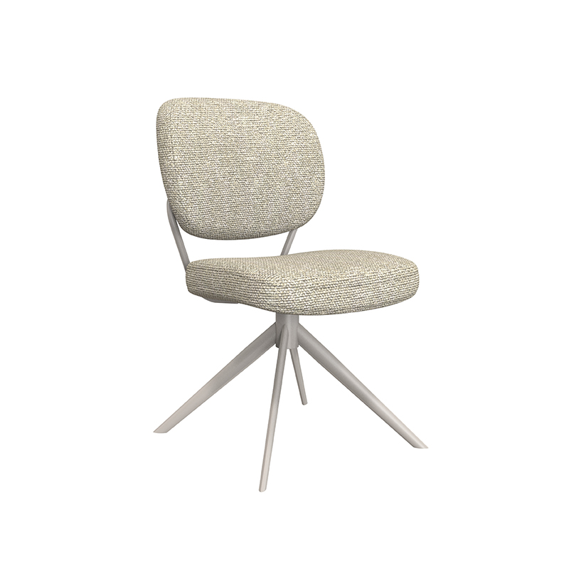 LABEL51 Eetkamerstoel Geneva - Naturel - - Taupe Metalen Frame