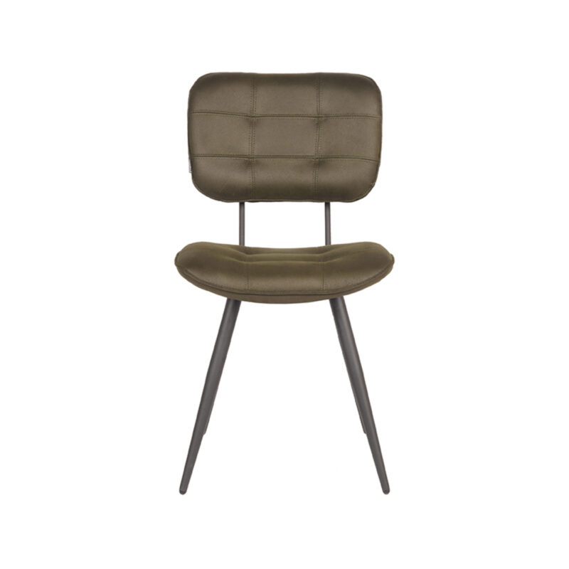 LABEL51 Eetkamerstoel Gus - Army - - Zwart Metalen Frame Gus