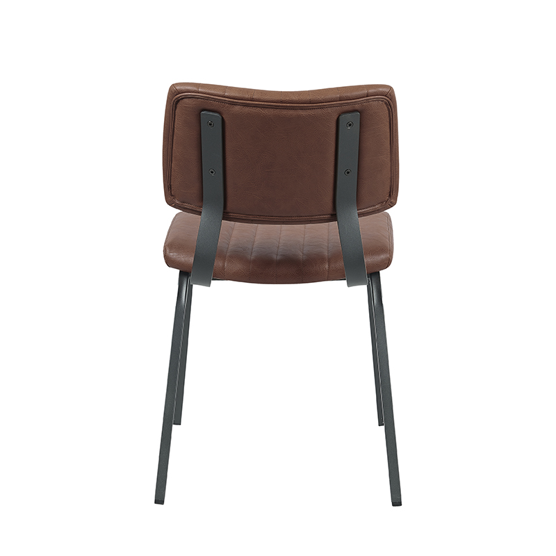 LABEL51 Eetkamerstoel Gusto - Bruin - - Zwart Metalen Frame