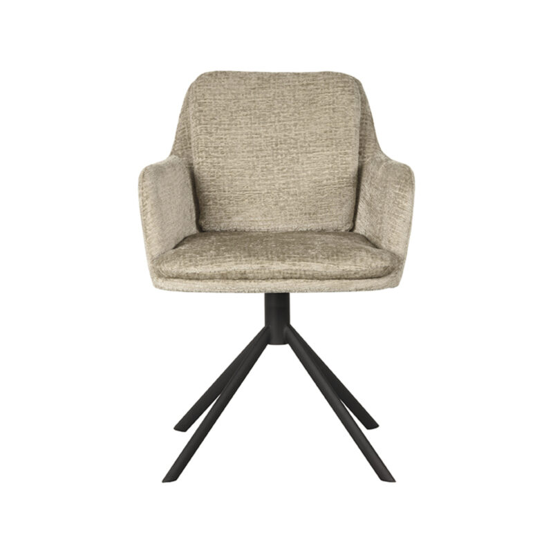 LABEL51 Eetkamerstoel Joy - Beige - - Zwart Metalen Frame Joy