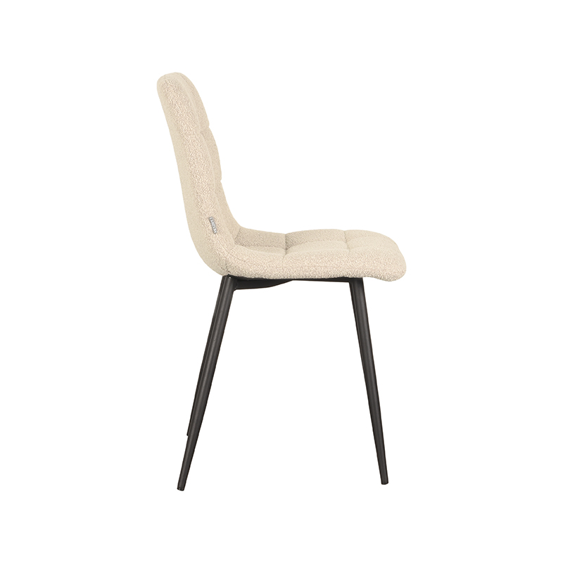 LABEL51 Eetkamerstoel Juul - Zand - - Zwart Metalen Frame