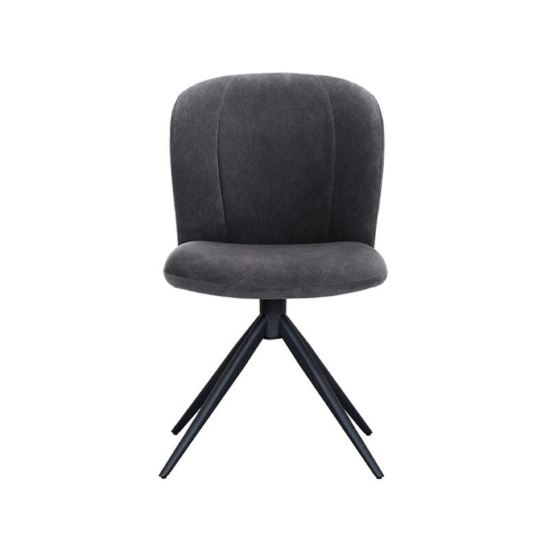 LABEL51 Eetkamerstoel Kimo - Antraciet - - Zwart Metalen Frame