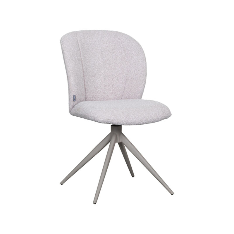 LABEL51 Eetkamerstoel Kimo - Naturel - - Taupe Metalen Frame