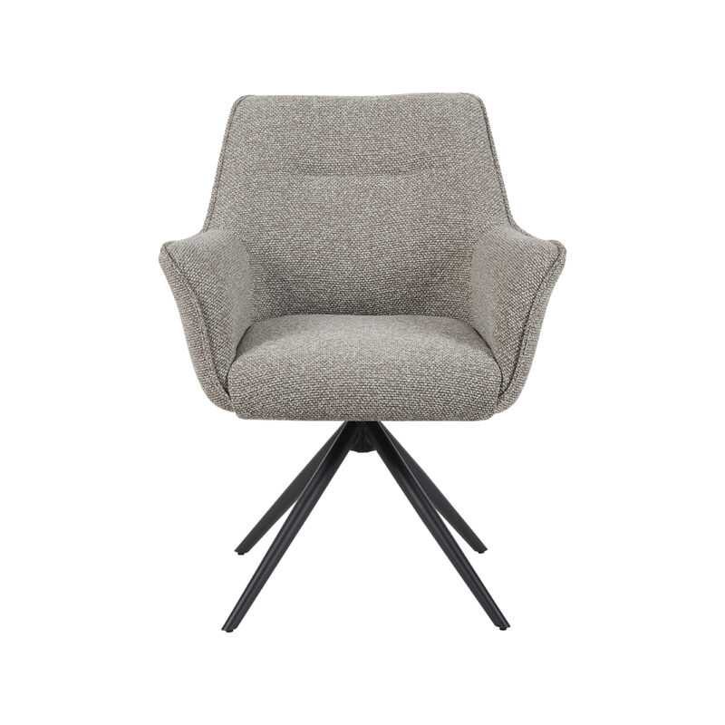 LABEL51 Eetkamerstoel Kimora - Mushroom - - Zwart Metalen Frame Kimora