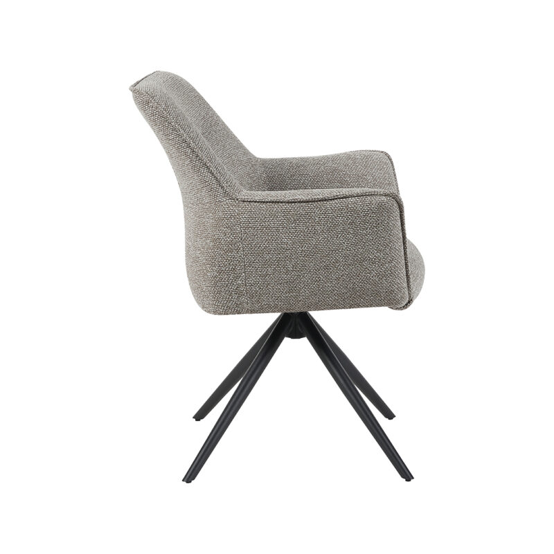 LABEL51 Eetkamerstoel Kimora - Mushroom - - Zwart Metalen Frame