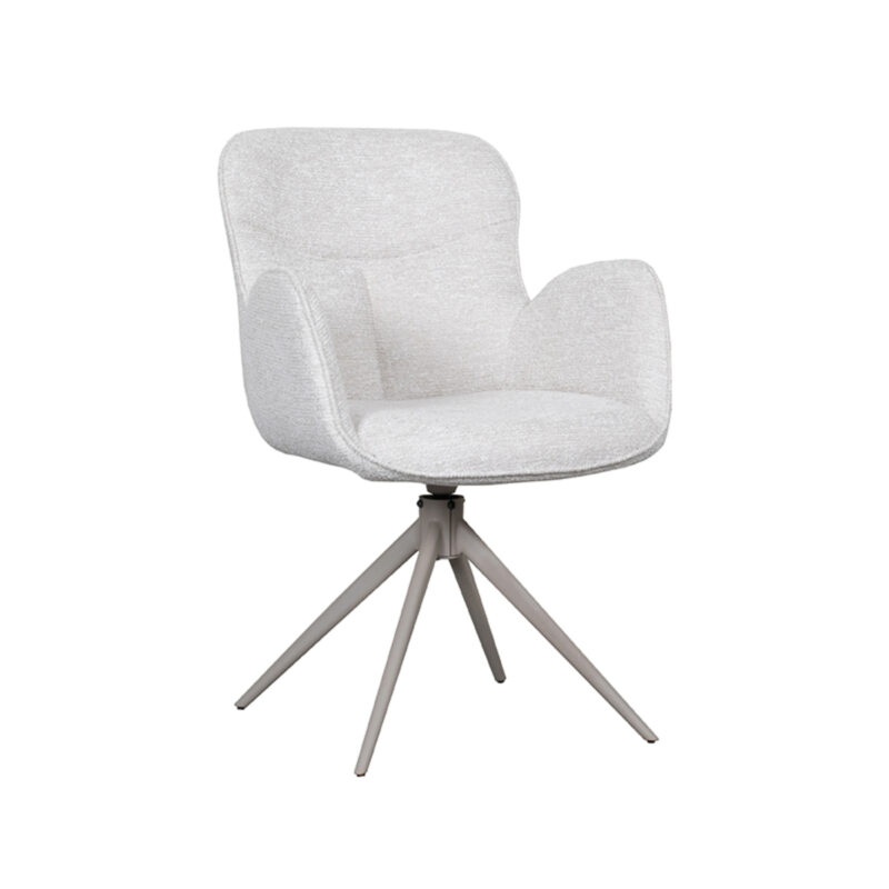 LABEL51 Eetkamerstoel Lasse - Naturel - - Taupe Metalen Frame