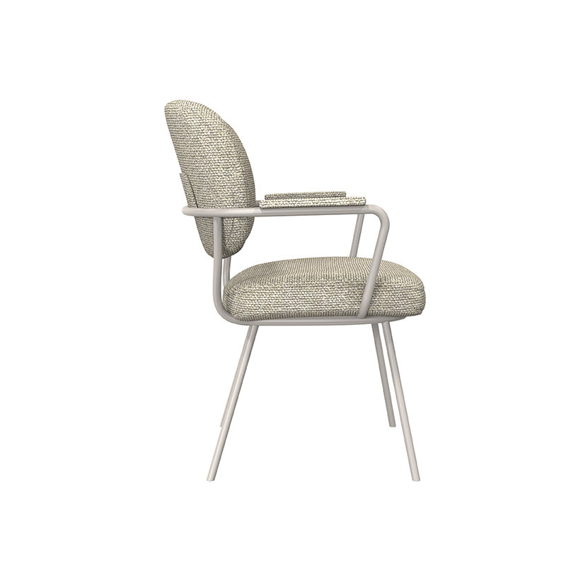 LABEL51 Eetkamerstoel Lausanne - Naturel - - Taupe Metalen Frame