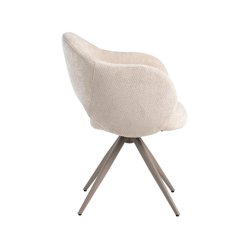 LABEL51 Eetkamerstoel Lela - Naturel - - Taupe Metalen Frame