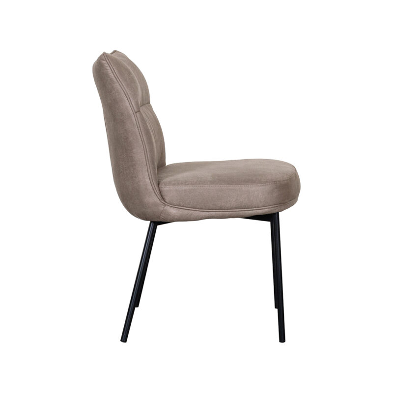 LABEL51 Eetkamerstoel Lennon - Taupe - - Zwart Metalen Frame Lennon