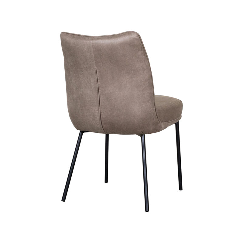 LABEL51 Eetkamerstoel Lennon - Taupe - - Zwart Metalen Frame