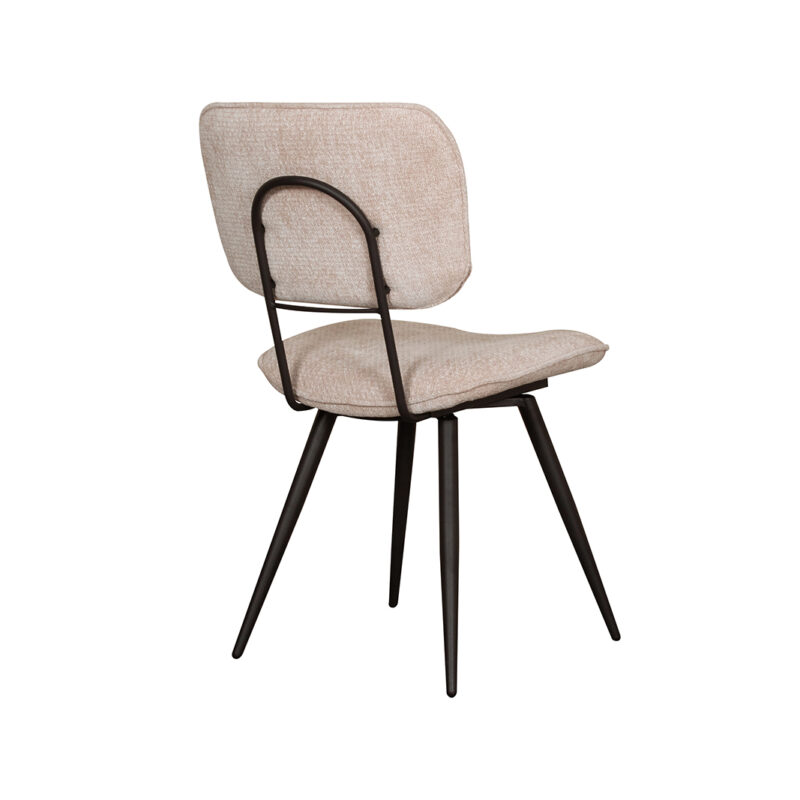 LABEL51 Eetkamerstoel Liva - Clay - - Zwart Metalen Frame Liva