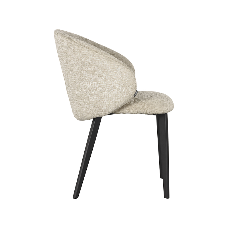 LABEL51 Eetkamerstoel Logan - Beige - - Zwart Metalen Frame