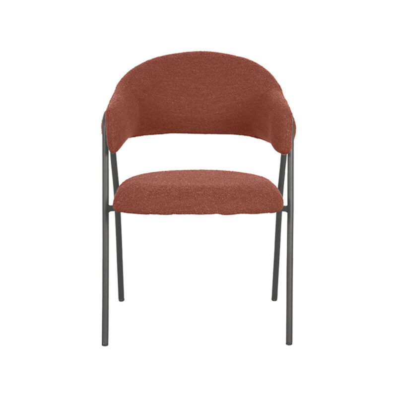 LABEL51 Eetkamerstoel Lowen - Terra - - Zwart Metalen Frame Lowen