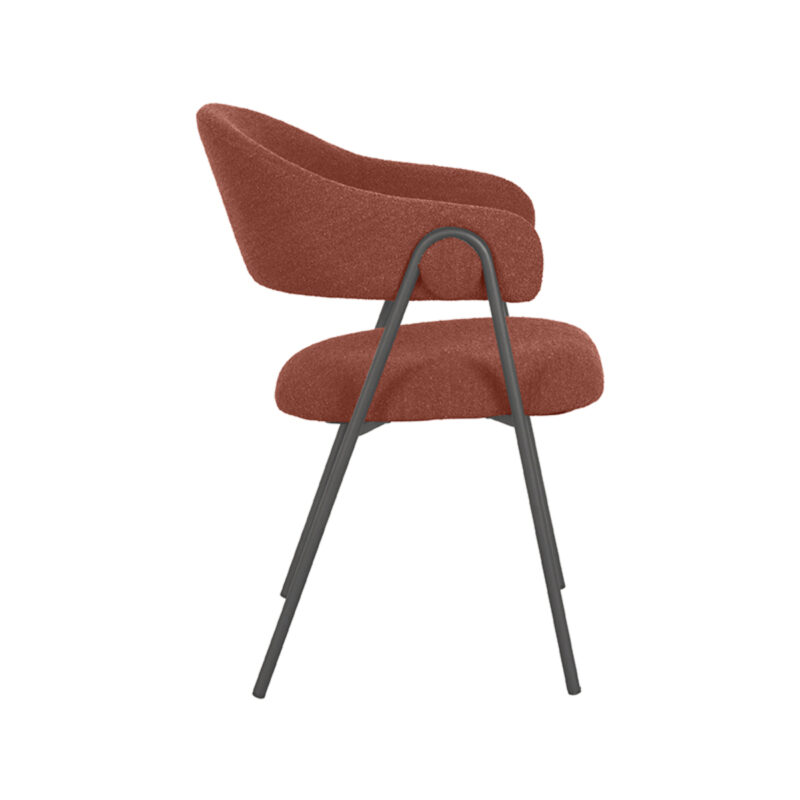 LABEL51 Eetkamerstoel Lowen - Terra - - Zwart Metalen Frame