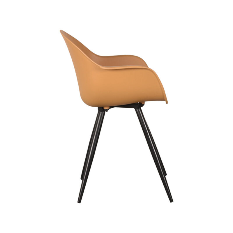 LABEL51 Eetkamerstoel Luca - Oker - - Zwart Metalen Frame Luca
