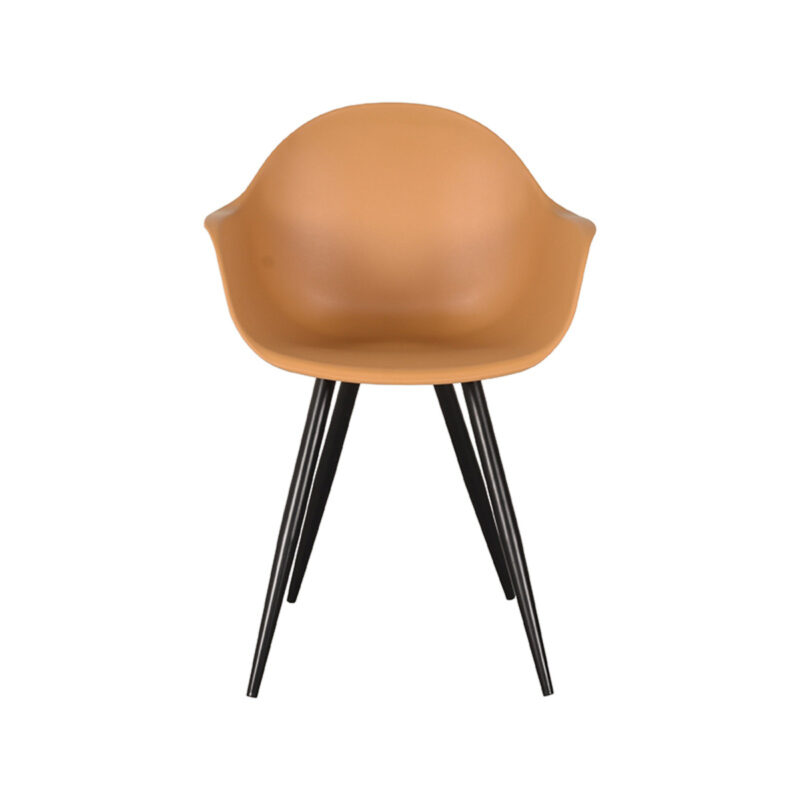 LABEL51 Eetkamerstoel Luca - Oker - - Zwart Metalen Frame