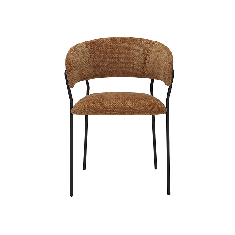LABEL51 Eetkamerstoel Luuk - Cognac - - Zwart Metalen Frame Luuk